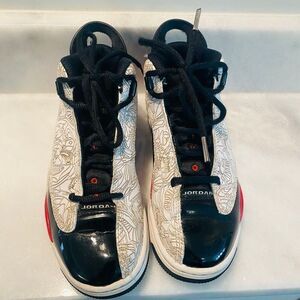 Nike Air Jordan Kids Dub Zero Athletic Basketball Sneakers White Fire Red Size 3